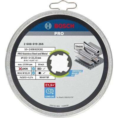 Bosch Accessories 2608619266 2608619266 Doorslijpschijfset 115 mm 10 stuk(s) Metaal, RVS