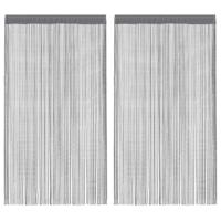 Koordgordijnen 2 st 100x250 cm antracietkleurig - thumbnail