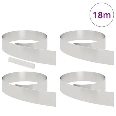 Tuin Grasperkafwerking 4 pcs Zilver 450 x 15 cm Roestvrij staal