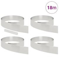 Tuin Grasperkafwerking 4 pcs Zilver 450 x 15 cm Roestvrij staal - thumbnail