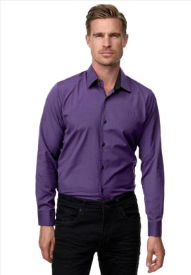 ItalianStyle - Herenoverhemd - Katoen - Slimfitmodel - Paarslila