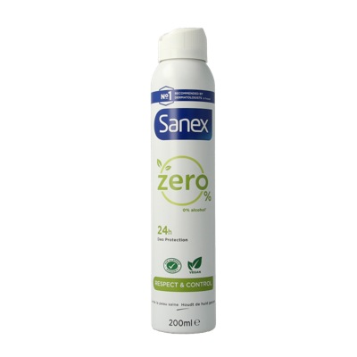 Sanex Deodorant spray zero% respect & control 200 Milliliter Sanex Deodorant spray zero% respect & control 200 Milliliter