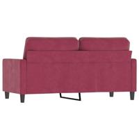Tweezitsbank 140 cm fluweel wijnrood - thumbnail