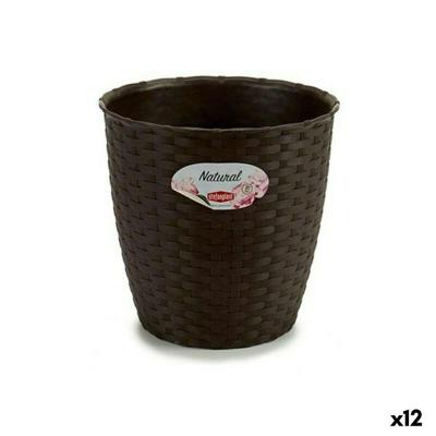 Bloempot Stefanplast Chocolade Plastic 19 x 17,5 x 19 cm (12 Stuks)