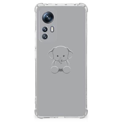 Xiaomi 12 | 12x Stevig | Bumper Hoesje | Grijs Baby Olifant Xiaomi 12 | 12x Stevig | Bumper Hoesje | Grijs Baby Olifant