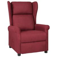 Fauteuil verstelbaar stof wijnrood - thumbnail