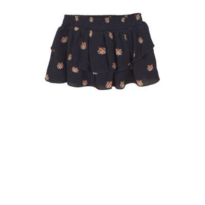 Koko Noko rok met all over print en plooien donkerblauw/oranje Koko Noko rok met all over print en plooien donkerblauw/oranje