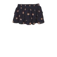 Koko Noko rok met all over print en plooien donkerblauw/oranje - thumbnail