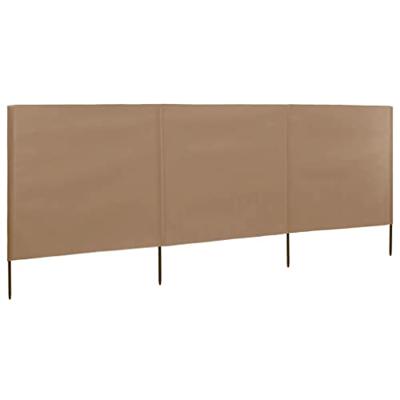 VidaXL Windscherm 3-panelen 400x160 cm stof taupe VidaXL Windscherm 3-panelen 400x160 cm stof taupe