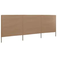 VidaXL Windscherm 3-panelen 400x160 cm stof taupe - thumbnail