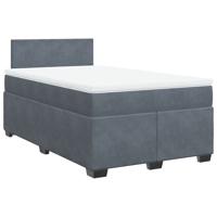 Boxspring met matras fluweel donkergrijs 120x190 cm - thumbnail