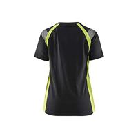 Blåkläder Dames T-Shirt Visible 34021030 | Zwart/High-Vis Geel | Maat S - 7330509707449 - thumbnail
