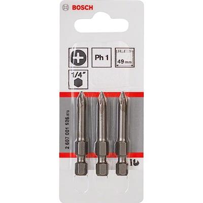 Bosch Accessoires Bit extra-hard PH 1, 49 mm 3st - 2607001526 - thumbnail