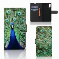 Sony Xperia XZ | Sony Xperia XZs | Telefoonhoesje | Met pasjeshouder | Pauw - thumbnail