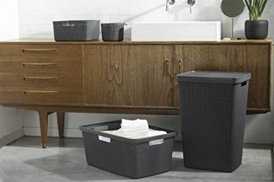 Curver jute wasmand 46 liter donkergrijs - thumbnail