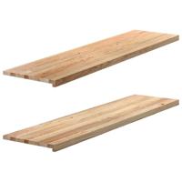 VidaXL Vensterbanken 2 st onbehandeld 160x40x2 cm massief eikenhout - thumbnail
