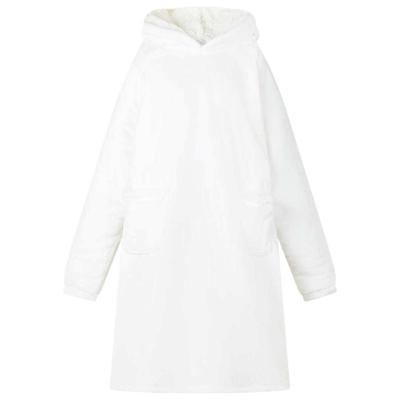 VidaXL Deken hoodie wit l fleece en flanel