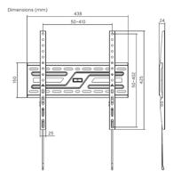 TV houder Aisens WT75F-309 Zwart Staal (1 Stuks) - thumbnail