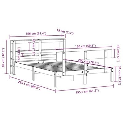 Bedframe zonder matras massief grenenhout 150x200 cm