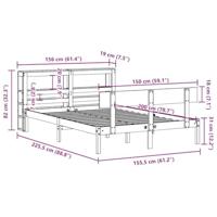 Bedframe zonder matras massief grenenhout 150x200 cm - thumbnail