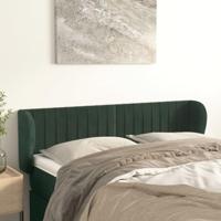 Hoofdbord met randen 147x23x78/88 cm fluweel donkergroen - thumbnail