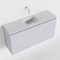 MONDIAZ OLAN 100cm toiletmeubel cale. LEX wastafel talc midden geen kraangat - thumbnail