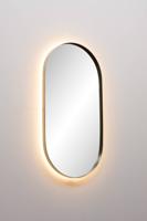 Ben Vita ovale spiegel met LED verlichting en anti-condens 50x100 cm Geborsteld RVS - thumbnail