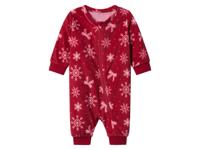 lupilu Velours baby kerstpyjama (Rood, 50/56) - thumbnail