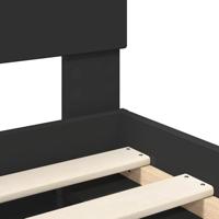 Bedframe met hoofdeinde Zwart 90 x 190 cm Massief grenenhout - thumbnail