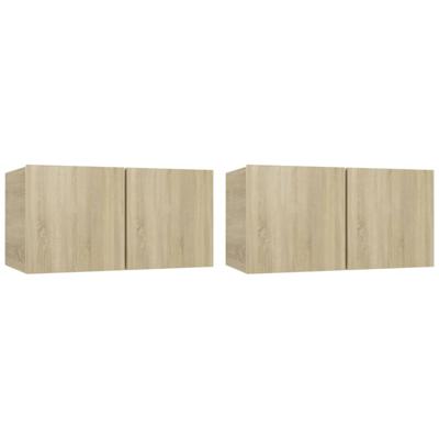 VidaXL Tv-hangmeubelen 2 st 60x30x30 cm sonoma eikenkleurig