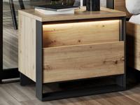 Nachtkastje QUANTINO 2 lades artisan eik/zwart - thumbnail