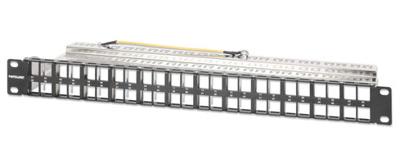 Intellinet 48-Port Patchpanel geschirmt und unbestückt 1 HE schwarz für Keystone-Jacks 483 mm (19) Zonder connectoren 1 HE Zwart Niet ingericht