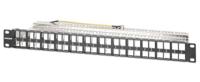 Intellinet 48-Port Patchpanel geschirmt und unbestückt 1 HE schwarz für Keystone-Jacks Patchpaneel 483 mm (19) Zonder connectoren 1 HE Zwart Niet ingericht - thumbnail