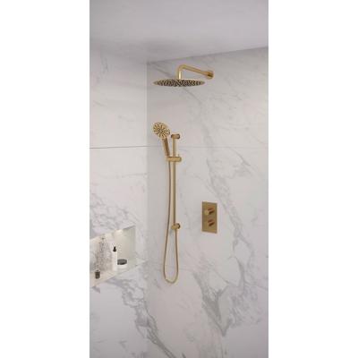 Regendoucheset Inbouw Brauer Gold Edition Thermostatisch 30 cm met 3-Weg Omstelling, Gebogen Wandarm, Glijstang en 3-Standen Handdouche Geborsteld Regendoucheset Inbouw Brauer Gold Edition Thermostatisch 30 cm met 3-Weg Omstelling, Gebogen Wandarm, Glijstang en 3-Standen Handdouche Geborsteld
