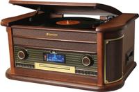 Roadstar HIF-1996D+BT platenspeler van hout, 33,45,78 omw/min, Dab+, FM, 40 W, CD, CD-R, CD-RW, snelle toevoer, programma, willekeurig, herhaling - thumbnail