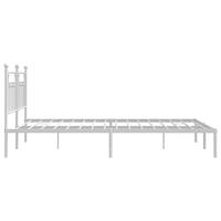 Bedframe met hoofdbord metaal wit 180x200 cm - thumbnail