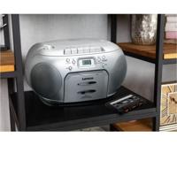 Lenco Portable FM Radio CD- Cassette player Silver - SCD-420SI - thumbnail
