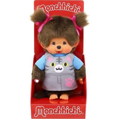 Monchhichi Pluche - BANDAI - Roze Kattenoverall - 20 cm