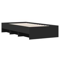 Bedframe bewerkt hout zwart 150x200 cm - thumbnail