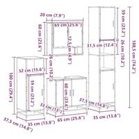 4-delige Badkamermeubelset bewerkt hout sonoma eikenkleurig - thumbnail