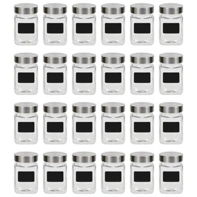 Opbergpotten met stickers 24 st 300 ml