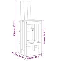 5-delige Barset massief grenenhout zwart - thumbnail