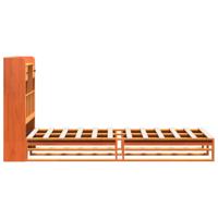 Bed met boekenkast zonder matras grenenhout wasbruin 100x200 cm - thumbnail
