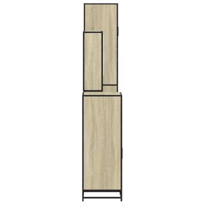 4-delige Badkamermeubelset bewerkt hout sonoma eikenkleurig