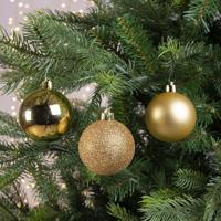 Kerstballen 6cm kunststof goud 10-dlg - thumbnail