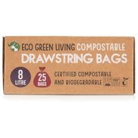 Eco Green Living Composteerbare afvalzakken 8 liter - met trekkoord - 25 stuks - thumbnail