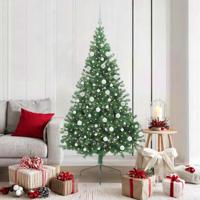 VidaXL Kunstmatig voorverlicht kerstboom met 300 led groen 180 cm pvc - thumbnail