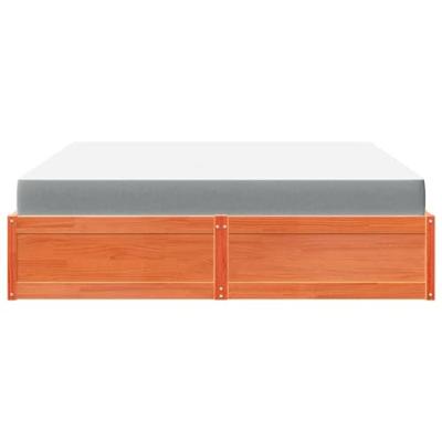 Bed met matras massief grenenhout wasbruin 180x200 cm