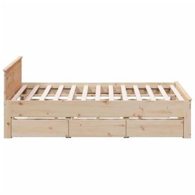 Bedframe zonder matras met hoofdbord grenenhout 200x200 cm