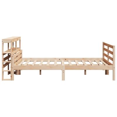 Bedframe met hoofdbord massief grenenhout 140x190 cm - thumbnail